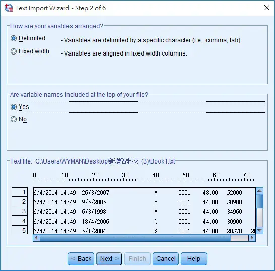 spss import text 04