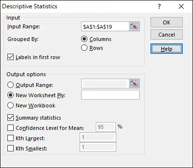 Excel Descriptive Statistics 03